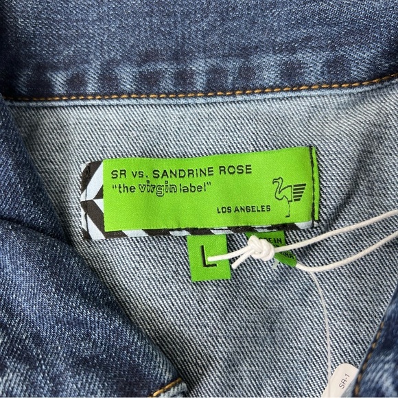 Sandrine Rose Free People Collab Tres Cool Oversized Jean Jacket Size Large - Picture 7 of 9